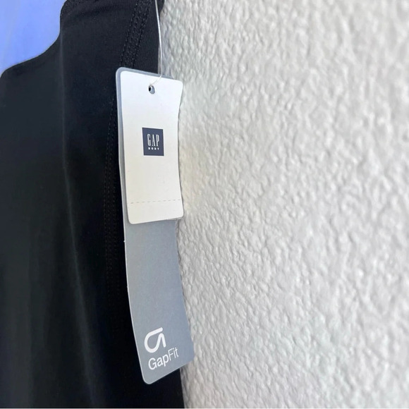 Gap Fit Gflex Womens Crop Black with Neon Light Blue - Picture 4 of 11